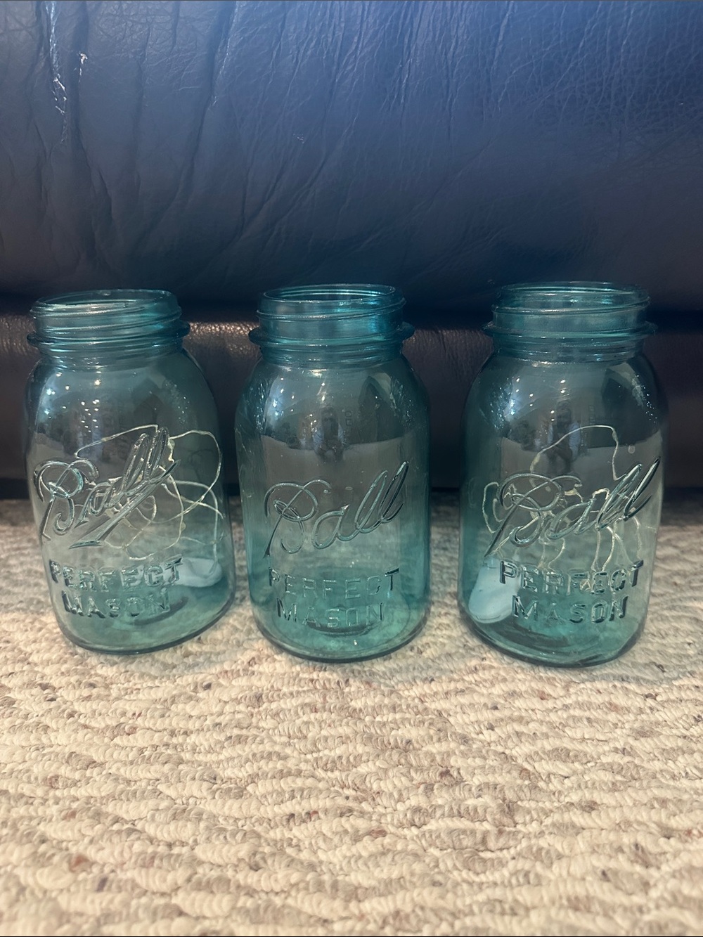 🫙 Ball Perfect Mason Aqua Blue Glass Jars - Set of 3